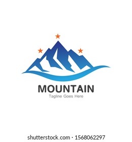 Mountain logo template, outdoor design vector illustration