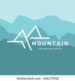Mountain logo template. Suitable for your business. Adventure logo. Outdoor logo