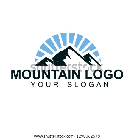 Mountain logo template, this logo is suitable for outdoor sports, fashion, etc. This logo is easy to print on clothes, hats, embroidery, etc.
