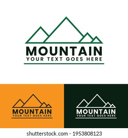 Plantilla de logotipo de montaña Montaña - Logo de camiseta de montaña simple vector en un estilo geométrico moderno