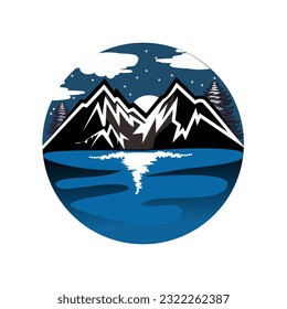 mountain logo template vector beautyfull view