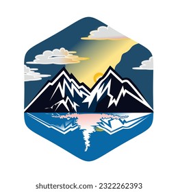 mountain logo template vector beautyfull view