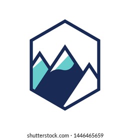 Mountain logo template vector camp icon design