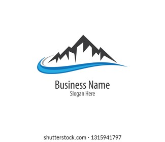 Mountain logo template vector icon illustration
