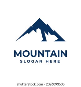 Mountain Logo Template Vector Illustration Simple design isolated on white background, symbol, flat logo design.