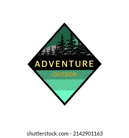 Mountain Logo Template. Vector illustration of an icon, outdoor adventure. Vector graphics for t shirts and other uses.