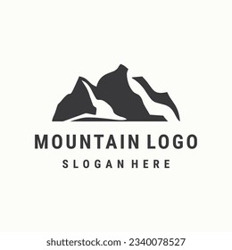Diseño de ilustración vectorial de la plantilla de logotipo de montaña