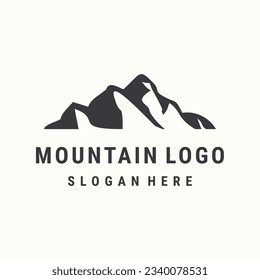 Diseño de ilustración vectorial de la plantilla de logotipo de montaña