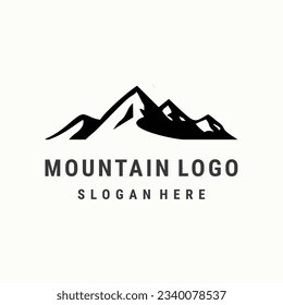 Diseño de ilustración vectorial de la plantilla de logotipo de montaña