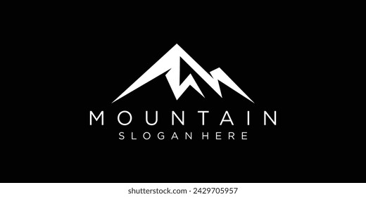 Plantilla de logotipo de montaña. Ilustración vectorial