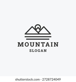 Projeto de ilustração vetorial de modelo de logotipo de montanha