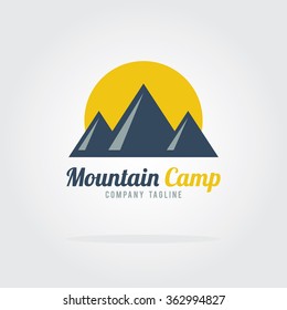 Mountain logo template. Vector illustration,