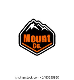 Mountain logo template vector with outdoor style