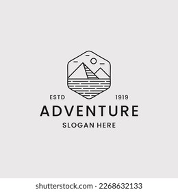 Mountain Logo Template. Vector Vintage Style Element Design for Logotype, Label, Badge, Emblem.