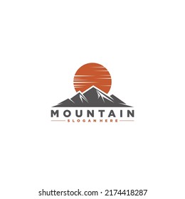 mountain logo template in white background