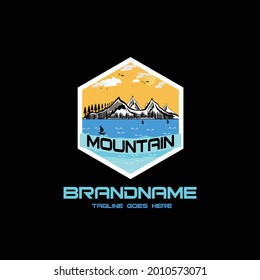 mountain logo template,image vector ilustrasi eps10