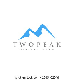 Mountain logo with text "Two Peak" below