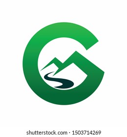 mountain logo that forms the letter G