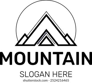 Logotipo de la montaña con el título y el lema