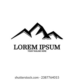 Mountain logo. Tourist mountain icon.