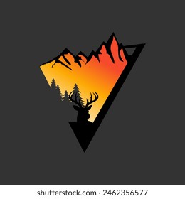 Mountain logo, for travel adventure company logo,vector illustration background