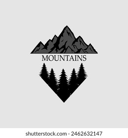 Mountain logo, for travel adventure company logo,book image,vector illustration background