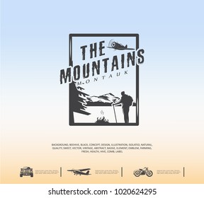 mountain logo, travel emblem