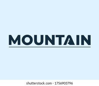 texto de tipo de logotipo de montaña para comunidad, organización, negocio. ilustración vectorial