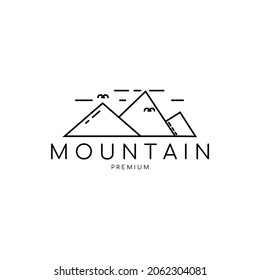 Mountain Logo Using Line Art Style Stock Vector (Royalty Free ...