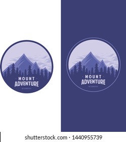 Mountain Logo Vector with 2 types dark and bright backgrounds. can be your sticker or tshirt design