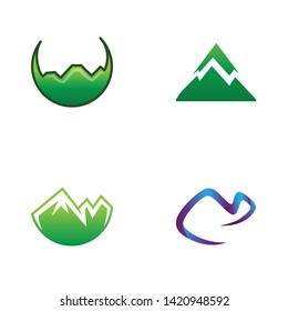 mountain logo vector adventure camp set element