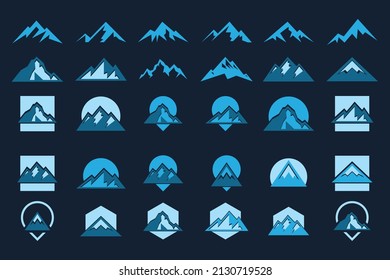 Mountain Logo Vector Art, Icons, and Graphics logo design set