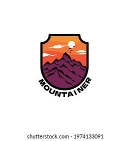 Mountain logo vector badge vintage design inspiration