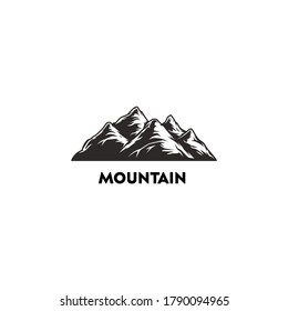 Mountain Logo vector with black and white concept 