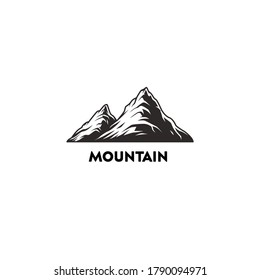 Vector de logotipo de montaña con concepto en blanco y negro 