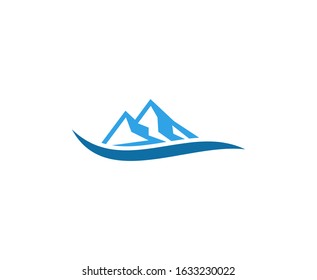 Mountain logo vector blue vector 
