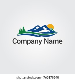 mountain logo vector for business