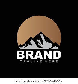 Mountain Logo, Vector Mountain Climbing, Adventure, Design For Climbing, Climbing Equipment, And Brand With Mountain Logo