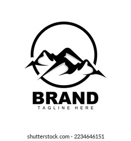 Mountain Logo, Vector Mountain Climbing, Adventure, Design For Climbing, Climbing Equipment, And Brand With Mountain Logo