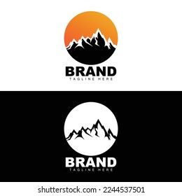 Mountain Logo, Vector Mountain Climbing, Adventure, Design For Climbing, Climbing Equipment, And Brand With Mountain Logo