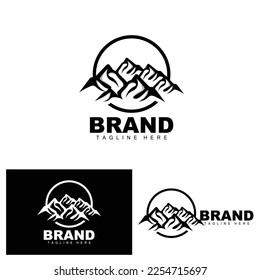 Mountain Logo, Vector Mountain Climbing, Adventure, Design For Climbing, Climbing Equipment, And Brand With Mountain Logo