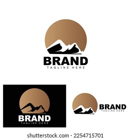 Mountain Logo, Vector Mountain Climbing, Adventure, Design For Climbing, Climbing Equipment, And Brand With Mountain Logo