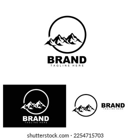 Logo De Montaña, Escalada De Montaña Vectora, Aventura, Diseño Para Escalada, Equipo De Escalada Y Marca Con Logo De Montaña
