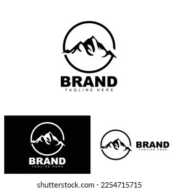 Mountain Logo, Vector Mountain Climbing, Adventure, Design For Climbing, Climbing Equipment, And Brand With Mountain Logo
