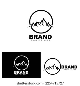 Logo De Montaña, Escalada De Montaña Vectora, Aventura, Diseño Para Escalada, Equipo De Escalada Y Marca Con Logo De Montaña