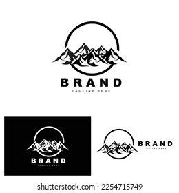 Mountain Logo, Vector Mountain Climbing, Adventure, Design For Climbing, Climbing Equipment, And Brand With Mountain Logo