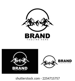 Mountain Logo, Vector Mountain Climbing, Adventure, Design For Climbing, Climbing Equipment, And Brand With Mountain Logo