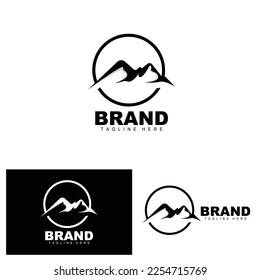 Mountain Logo, Vector Mountain Climbing, Adventure, Design For Climbing, Climbing Equipment, And Brand With Mountain Logo