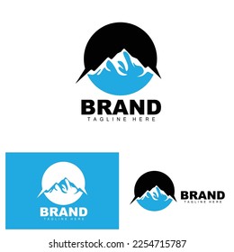 Mountain Logo, Vector Mountain Climbing, Adventure, Design For Climbing, Climbing Equipment, And Brand With Mountain Logo
