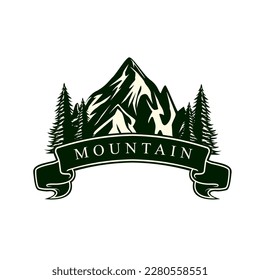 Mountain Logo, Vector Mountain Climbing, Adventure, Design For Climbing, Climbing Equipment, And Brand With Mountain Logo vector illustration